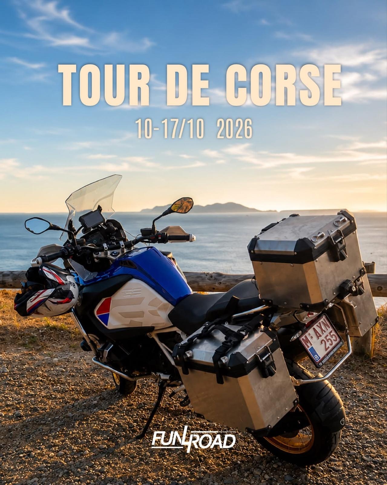 Tour Corse Moto 2026 — rallye Fun4Road, 10-17 octobre 2026